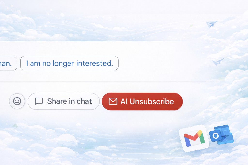 AI Unsubscribe button in email with Gmail and Outlook