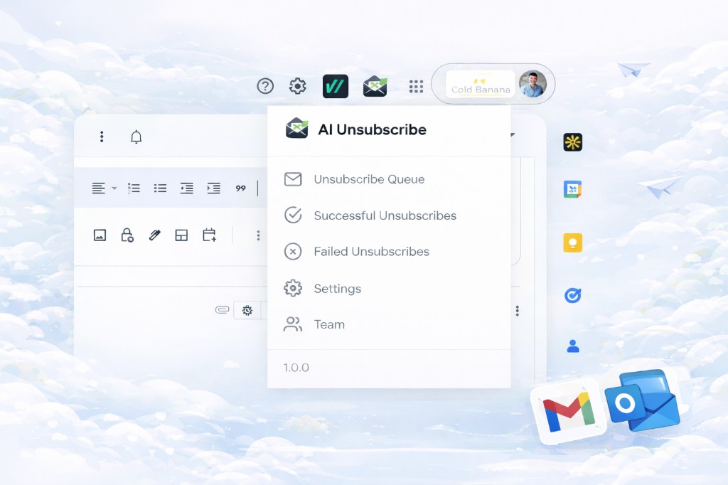 AI Unsubscribe menu with Successful Unsubscribes and Failed Unsubscribes options